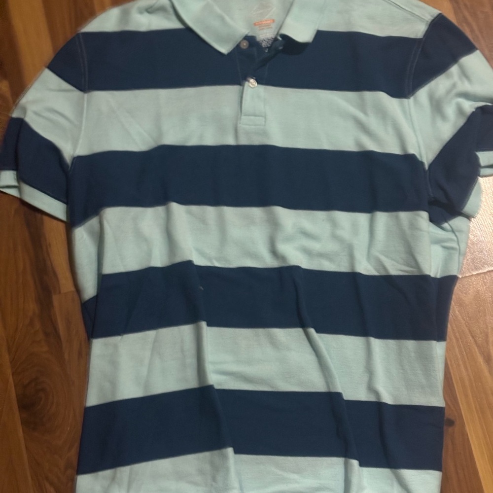 St. John’s Bay Men’s Polo Shirt XL | Navy & Light Blue Striped Classic